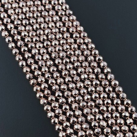 Ematite Rosato Perline Forma Tondo Sfaccettato 03mm