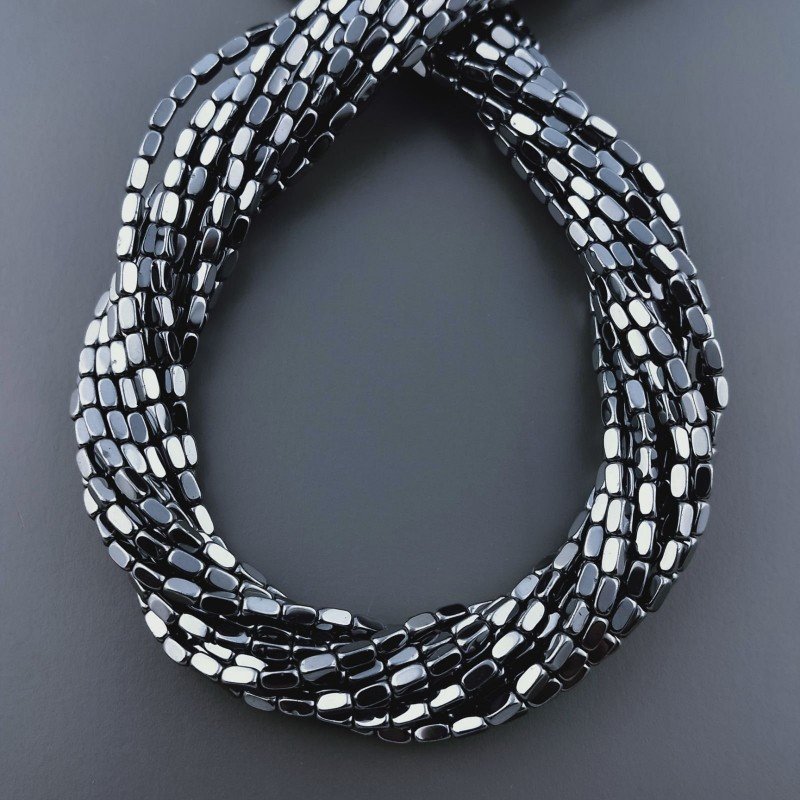 Ematite Perline Forma Cilindro Pepite Liscio Foro Passante 02x03mm