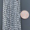 Ematite Perline Forma Cilindro Pepite Liscio Satinato-Matte Foro Passante 02x03mm-Argentato