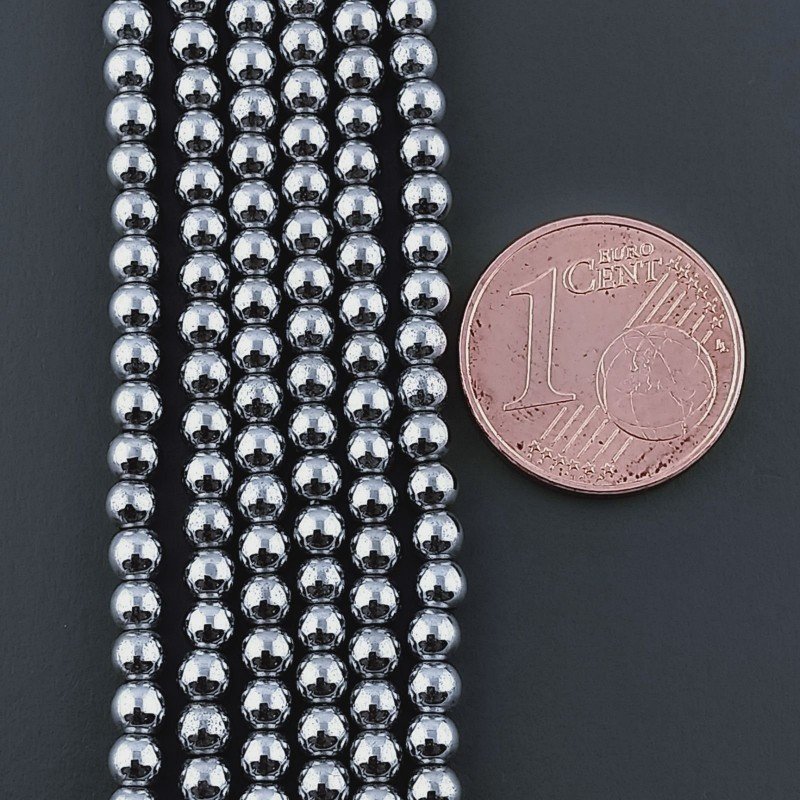 Ematite Argentato Perline Forma Tondo Liscio 03mm