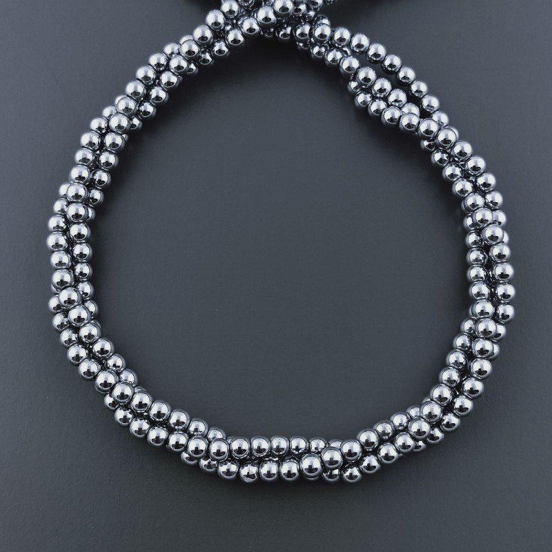 Ematite Argentato Perline Forma Tondo Liscio 03mm