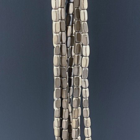 Ematite Perline Forma Cilindro Pepite Liscio Satinato-Matte Foro Passante 02x04mm-Dorato