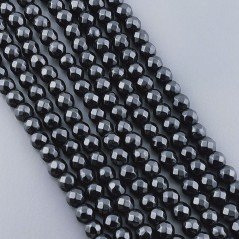 Onice Nera Perline Forma Tondo Sfaccettato 04mm