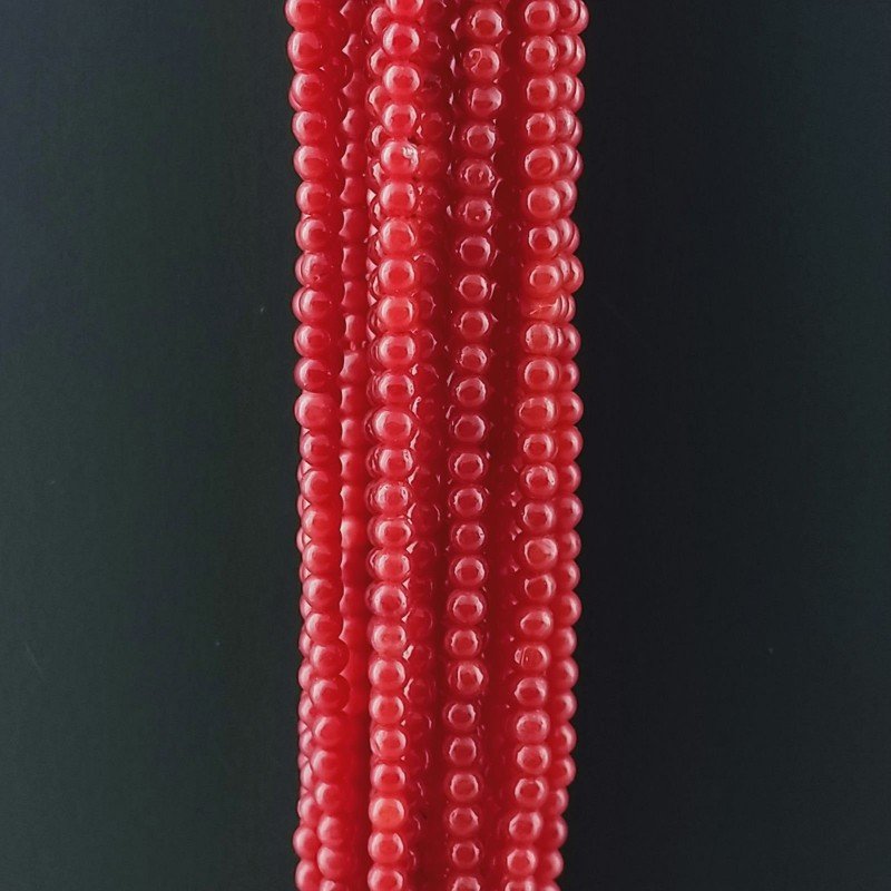 Corallo Bamboo Rosso Perline Forma Tondo Liscio 02mm