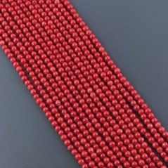 Corallo Bamboo Rosso Perline Forma Tondo Liscio 02mm