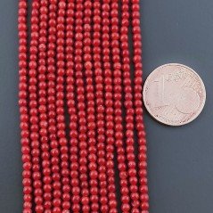 Corallo Bamboo Rosso Perline Forma Tondo Liscio 02mm