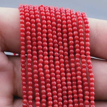 Corallo Bamboo Rosso Perline Forma Tondo Liscio 02mm