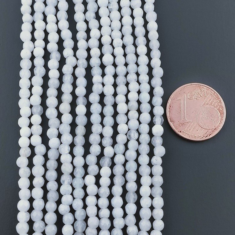 Agata Bianca Perline Forma Tondo Sfaccettato 03mm