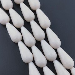 Resina Beige in Perline Forma Goccia Tondo Sfaccettato Foro Passante 20x10mm