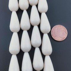 Resina Beige in Perline Forma Goccia Tondo Sfaccettato Foro Passante 20x10mm