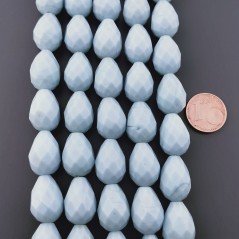 Agata Celeste Perline Forma Goccia Tondo Sfaccettato Foro Passante 10X16mm Agata Celeste Perline Forma Goccia Tondo Sfaccettato Foro Passante 10X16mm