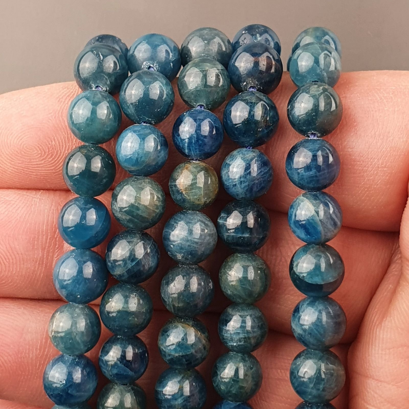 Apatite Perline Forma Tondo Liscio 08mm