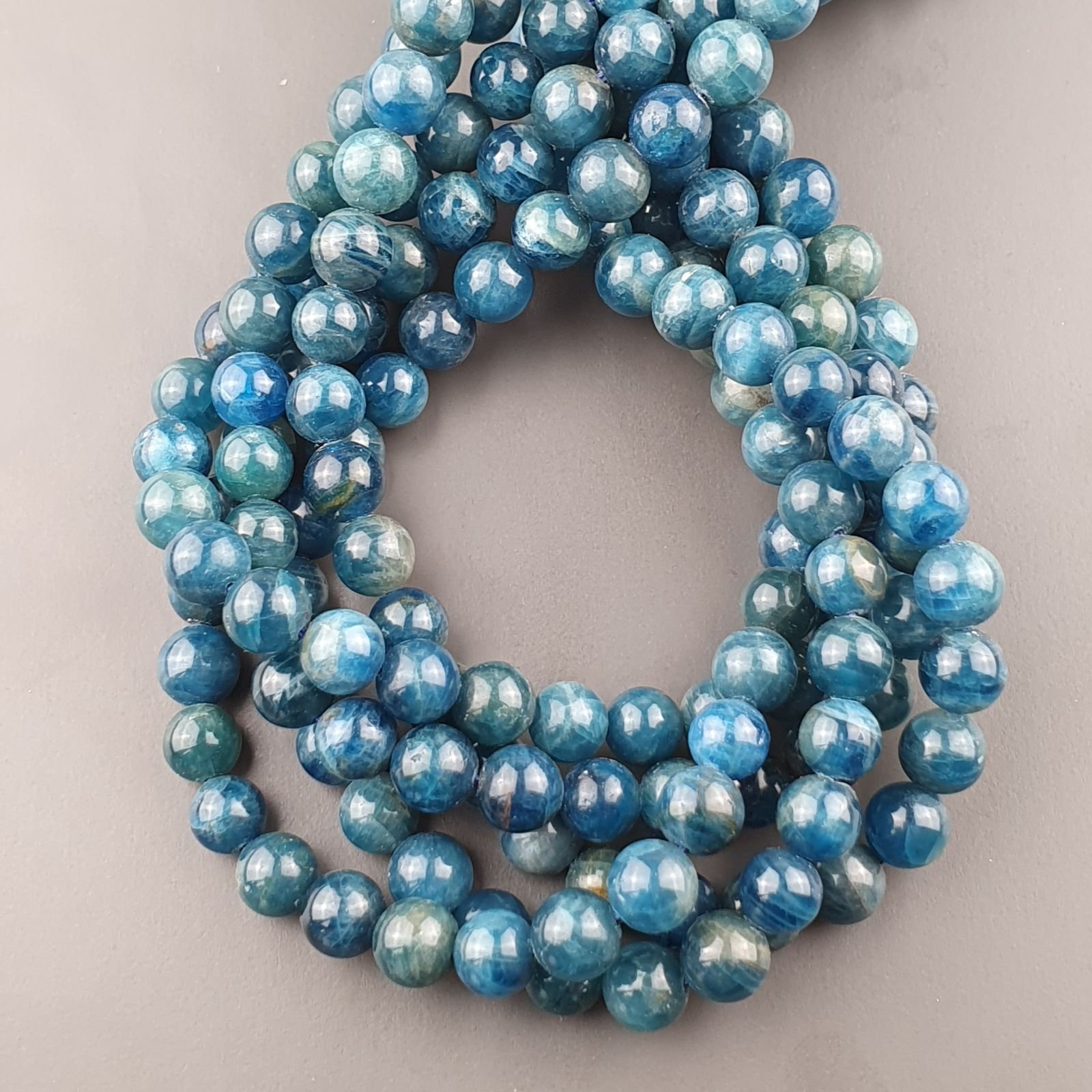 Apatite Perline Forma Tondo Liscio 08mm