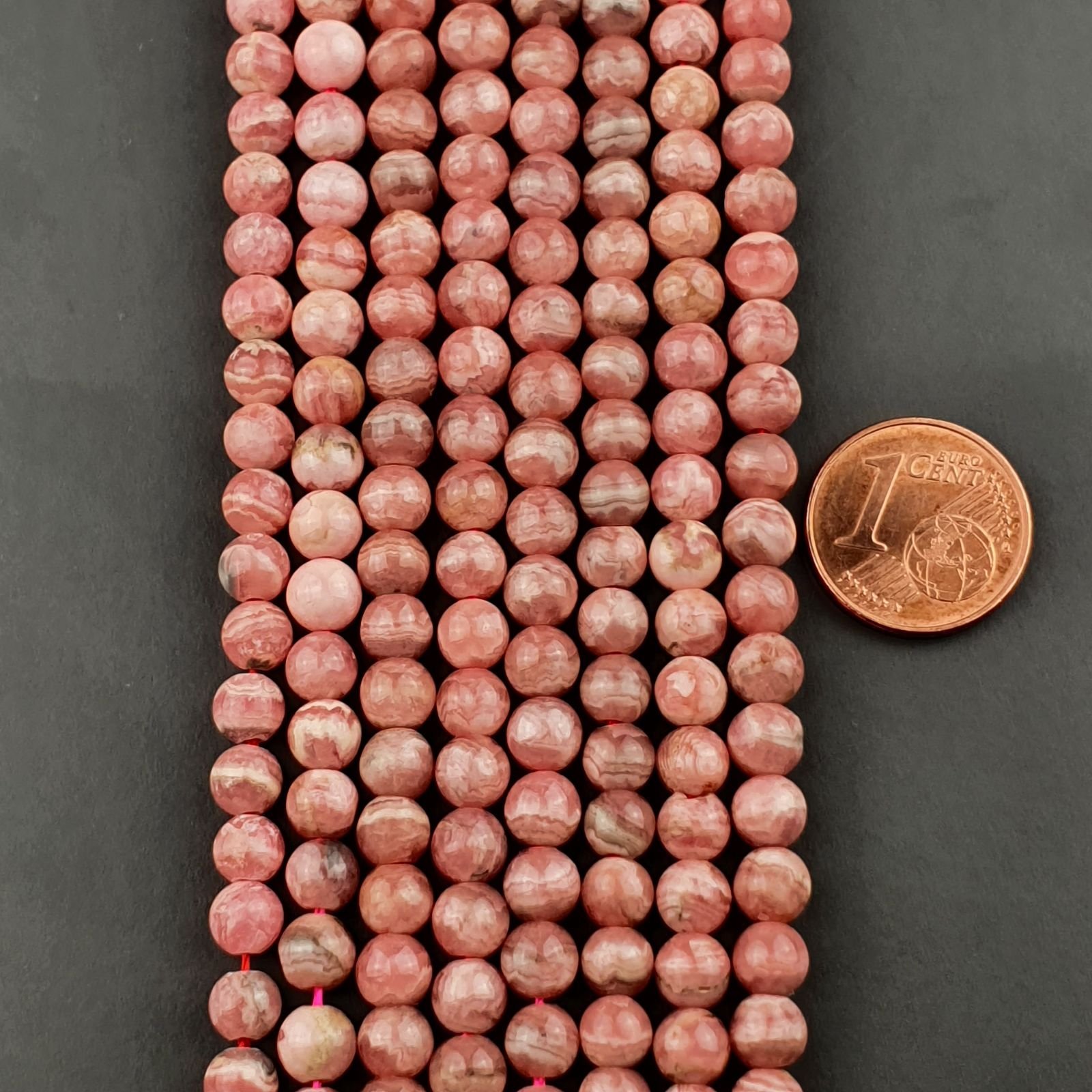 Rhodocrosite Naturale Perline Forma Tondo Liscio 06mm