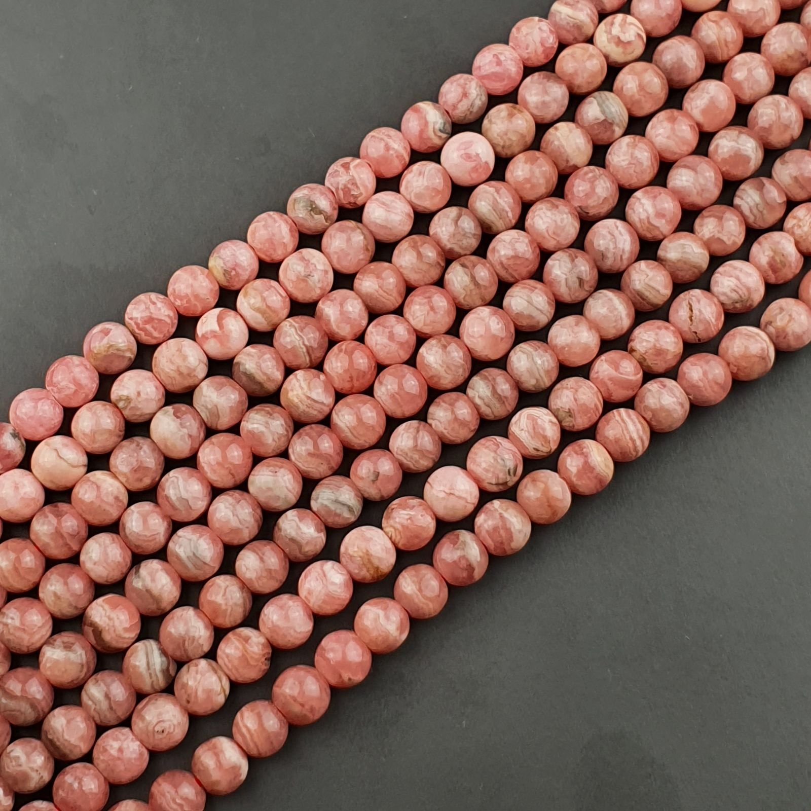 Rhodocrosite Naturale Perline Forma Tondo Liscio 06mm