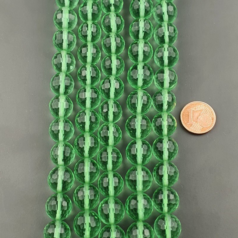 Ossidiana Verde Perline Forma Tondo Sfaccettato 12mm