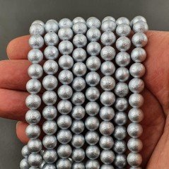Perle Di Maiorca Grigio Perline Forma Tondo Grezzo Liscio 08mm