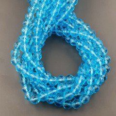Cristallo Azzurro Perline Forma Tondo Sfaccettato 08mm