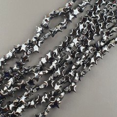 Ematite Naturale Perline Forma Stella Piatto Liscio Foro Passante 08mm