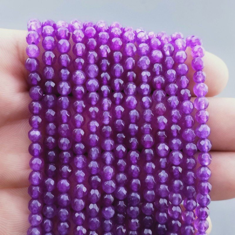 Giada Lavanda Perline Forma Tondo Sfaccettato 04mm
