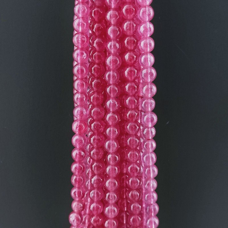 Giada Fucsia Perline Forma Tondo Liscio 04mm