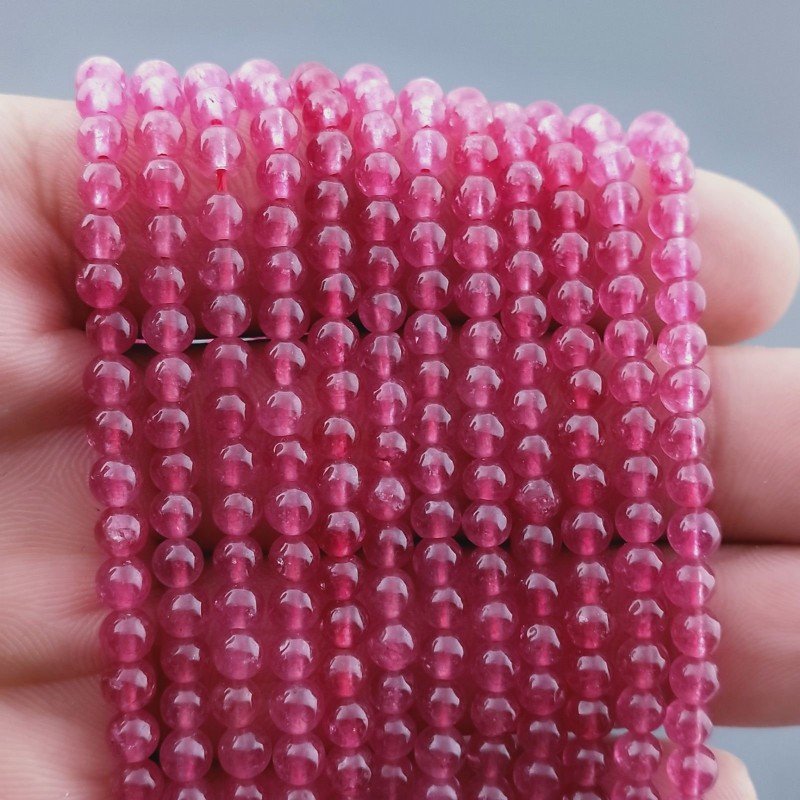 Giada Fucsia Perline Forma Tondo Liscio 04mm