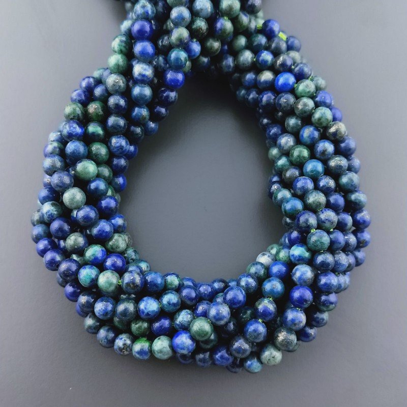 Azzurrite Perline Forma Tondo Liscio 04mm
