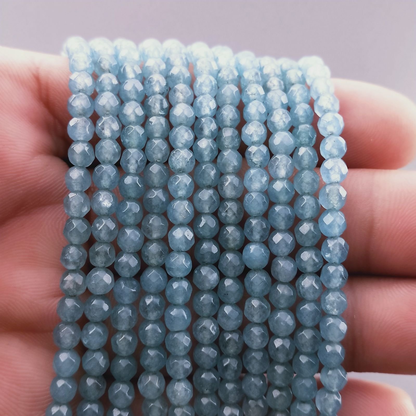 Angelite Perline Forma Tondo Sfaccettato 04mm