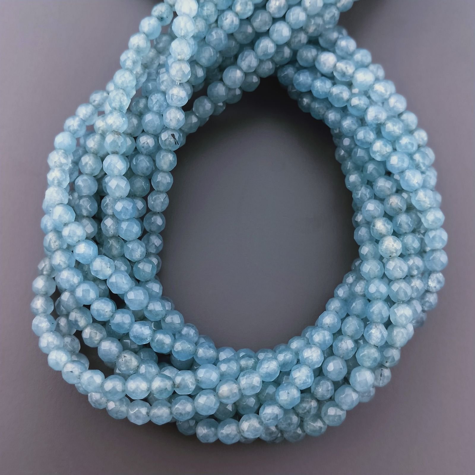 Angelite Perline Forma Tondo Sfaccettato 04mm