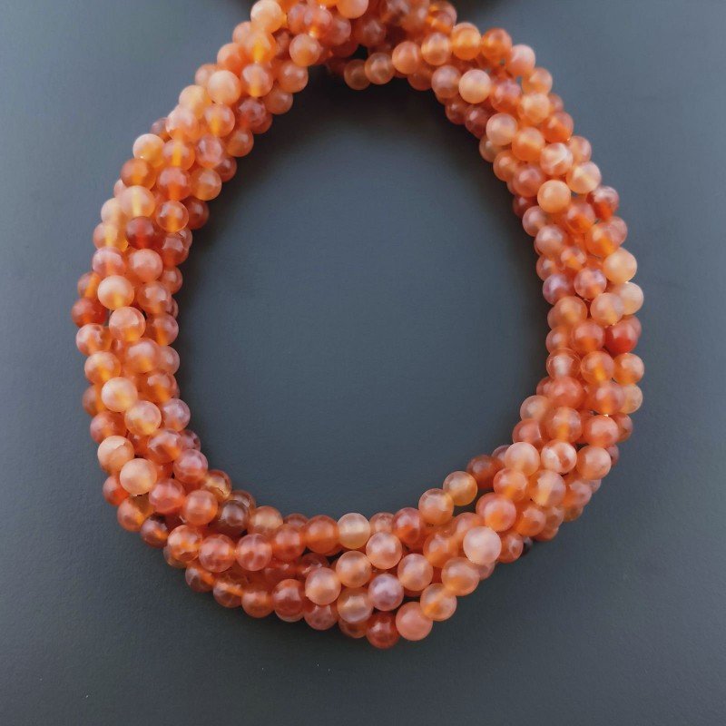 Agata Di Fuoco Arancio Perline Forma Tondo Liscio 04mm Agata Di Fuoco Arancio Perline Forma Tondo Liscio 04mm