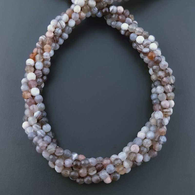 Agata Botswana Perline Forma Tondo Sfaccettato 04mm
