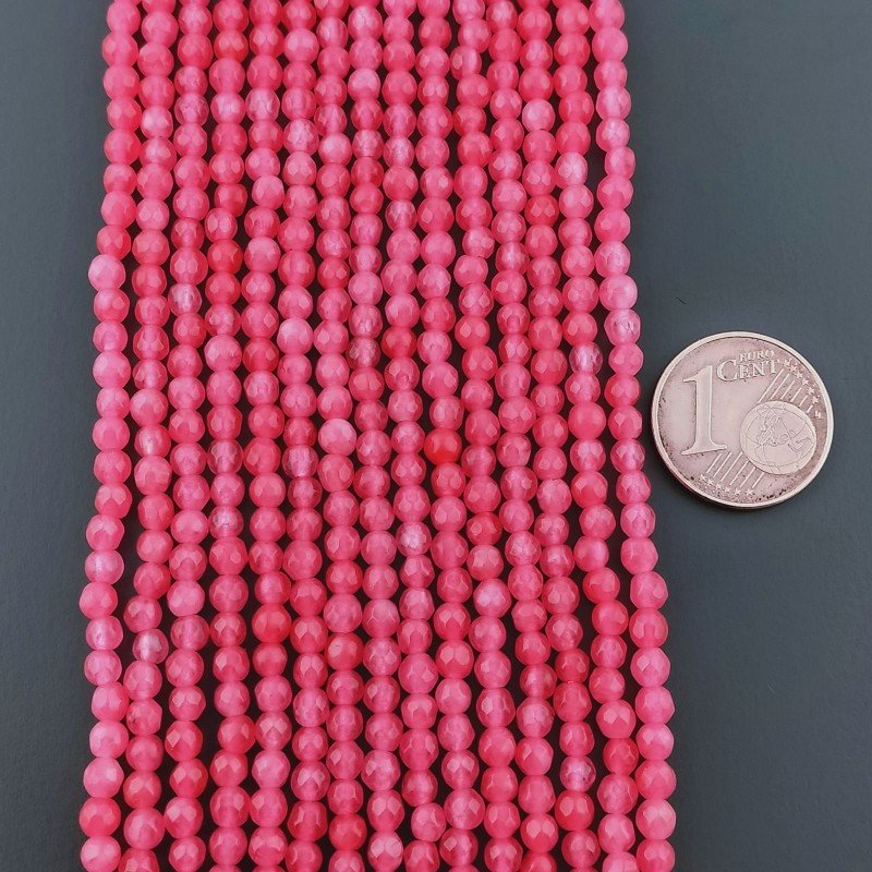 Giada Rosa Perline Forma Tondo Sfaccettato 03mm