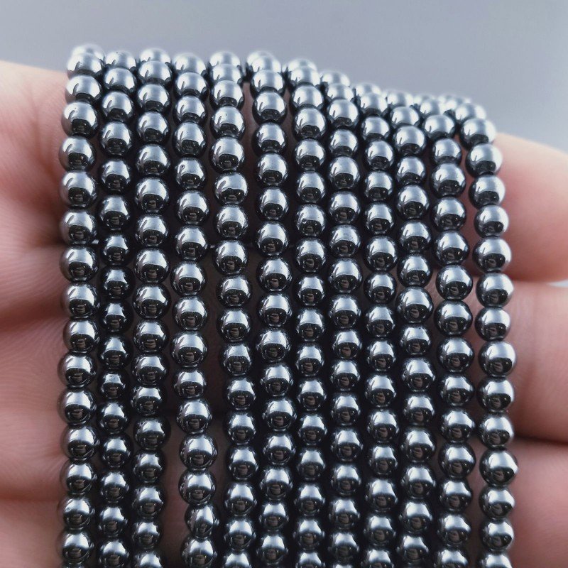 Ematite Naturale Perline Forma Tondo Liscio 04mm