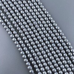 Ematite Naturale Perline Forma Tondo Liscio Satinato-Matte 04mm