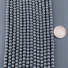 Ematite Naturale Perline Forma Tondo Liscio Satinato-Matte 04mm