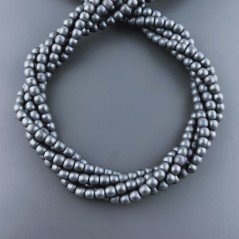 Ematite Naturale Perline Forma Tondo Liscio Satinato-Matte 04mm