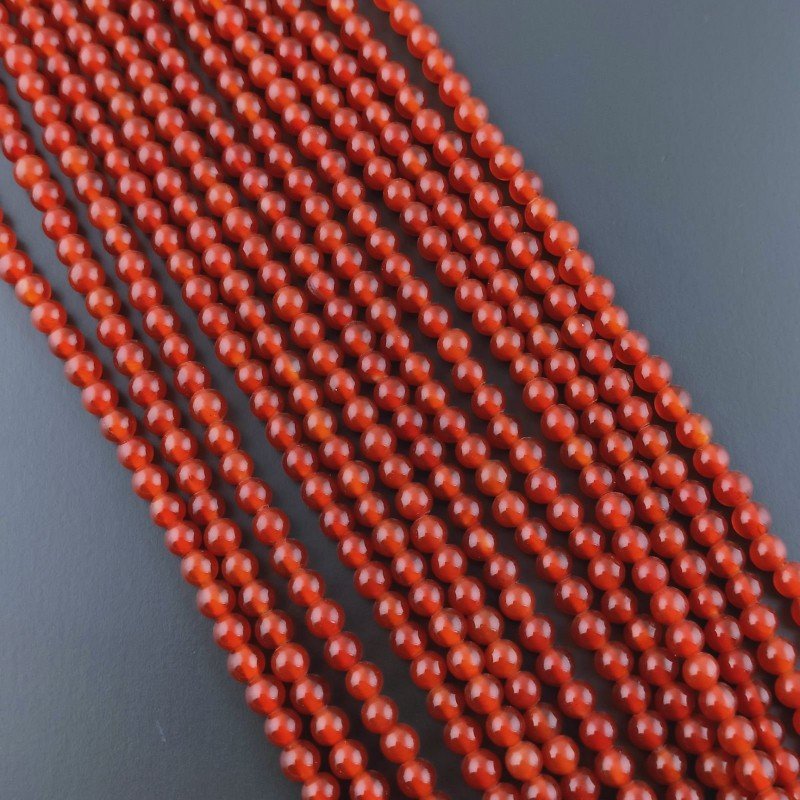 Corniola Perline Forma Tondo Liscio 04mm