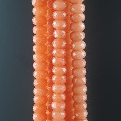 Giada Arancione in Perline Forma Rondelle Sfaccettato Foro Passante 08X05mm