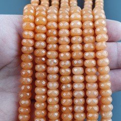 Giada Arancione in Perline Forma Rondelle Sfaccettato Foro Passante 08X05mm