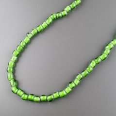 Perline in Vetro Stile Murano Verde Liscio Foro Passante