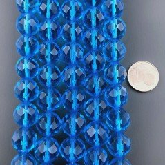 Cristallo Topazio Azzurro Perline Forma Tondo Sfaccettato 11mm