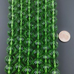 Cristallo Verde Chiaro Perline Forma Tondo Sfaccettato 11mm