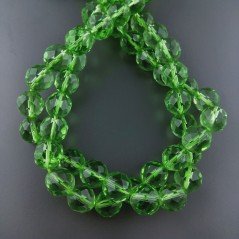 Cristallo Verde Chiaro Perline Forma Tondo Sfaccettato 11mm