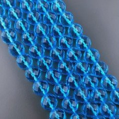 Cristallo Topazio Azzurro Perline Forma Tondo Sfaccettato 11mm