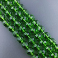 Cristallo Verde Scuro Perline Forma Tondo Sfaccettato 10mm
