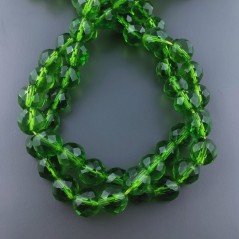 Cristallo Verde Scuro Perline Forma Tondo Sfaccettato 10mm