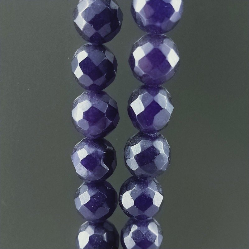 Agata Viola Perline Forma Tondo Sfaccettato 10mm