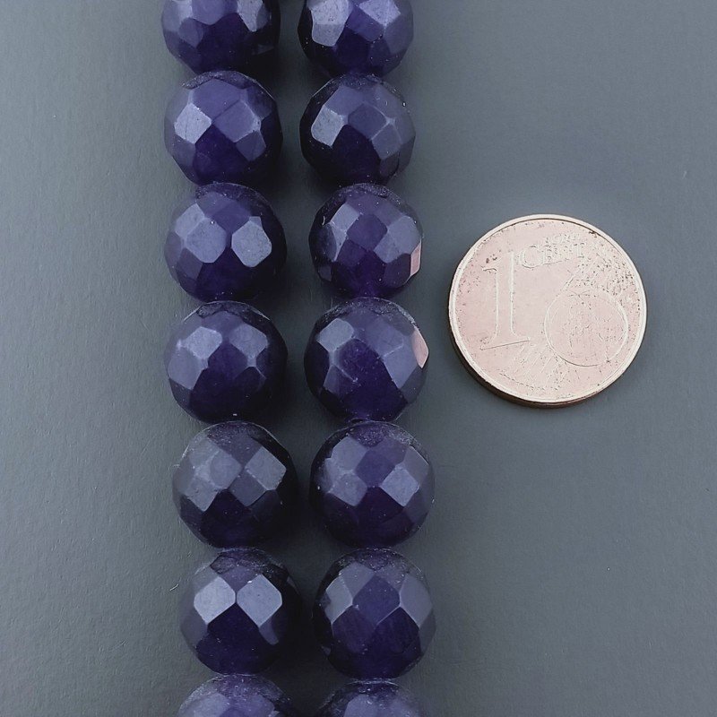 Agata Viola Perline Forma Tondo Sfaccettato 10mm