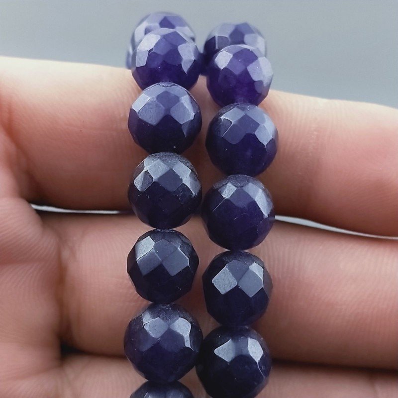 Agata Viola Perline Forma Tondo Sfaccettato 10mm