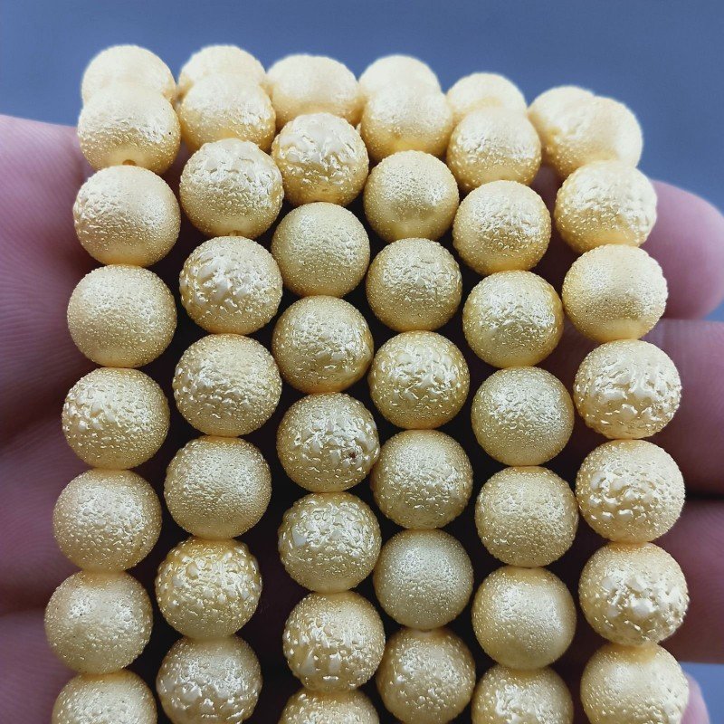 Perle Di Maiorca Giallo Perline Forma Tondo Liscio Satinato-Matte 10mm